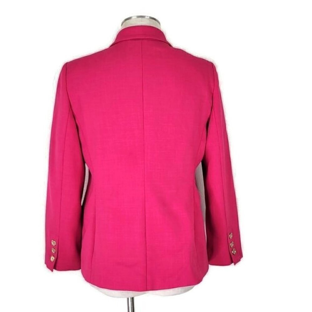 Kasper Blazer Size 10P Button Pockets Notch Collar Stretch Padded Lined Pink - Picture 4 of 10